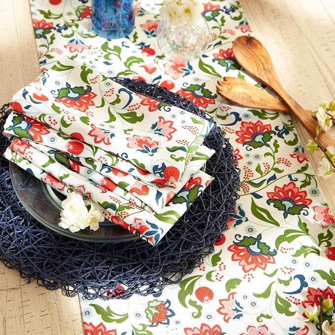 DII Garden Inspired Outdoor Tabletop Collection, Water Resistant, Napkin (Set of 6), Floral