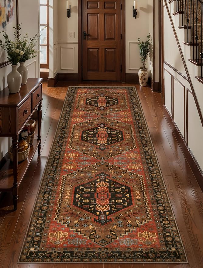 Ciicool 2x7ft Runner Rug,Vintage Washable Area Rugs for Hallway Kitchen | Ultra Soft Oriental Indoor Mat Thin Boho Entry Carpet for Entrance Bedroom Bedside Living Room Laundry Bathroom Decor