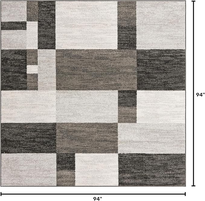 Unique Loom Autumn Collection Area Rug - Providence (7' 10" Square, Gray/ Ivory)