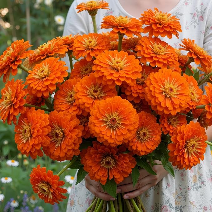 Seed Needs Zinnia Seeds Orange King Fast Blooming 5,000 Seeds Bulk Pack
