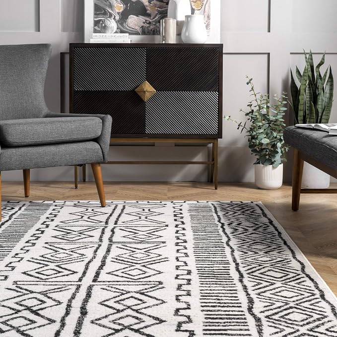 nuLOOM Alisa Tribal Area Rug, 4x6, Grey