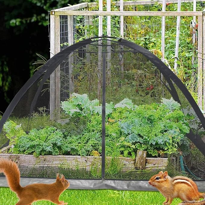 Pond Cover Net - Heavy Duty Nylon Dome Mesh with Zippers - 10X8FT Protector for Garden Pond Koi Fish and Plants - Birds & Leaves Animals Barrier