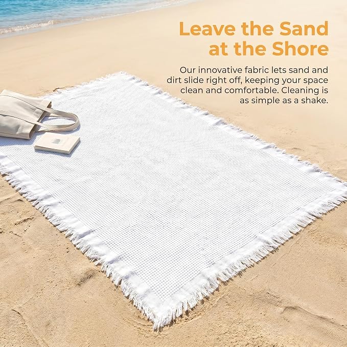 70"x 70" Picnic Blanket Extra Large,Layer Outdoor Blanket for 5 to 7 Adults,Camping Grass Lawn Park Accessories Cute Couple Gifts Ideas Wedding Registry for Park, Beach (White)