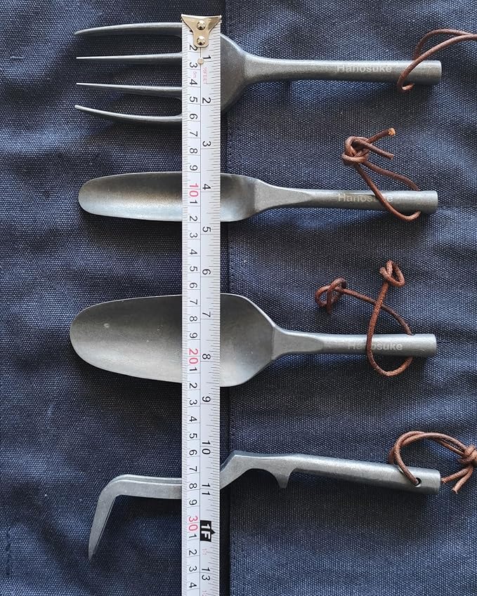 Heavy Duty Garden Tools Set with Elegant Design, 4-Piece Zinc Alloy Kit Includes Large Shovel, Hand Trowel, 2 & 4 Prong Cultivator for Gardening