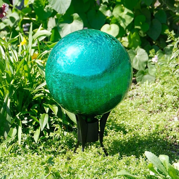 Achla Designs 12-Inch Crackle Gazing Globe Ball, Blue Lapis