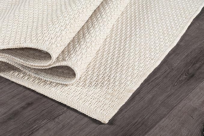 Luul Home Easy Jute Rugs 9x12 White Color Living Room Indoor Outdoor Area Rug for Patio Farmhouse and Kitchen Rug High Traffic Easy to Clean Washable Solid Boho Woven Design Outside Carpet (9 x 12)