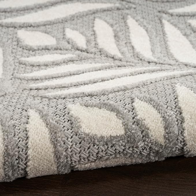 Nourison Home Aloha Grey 3'6" x 5'6" Area Rug - Easy Clean, Non Shedding, Bed Room, Living Room, Dining Room, Kitchen (4' x 6')