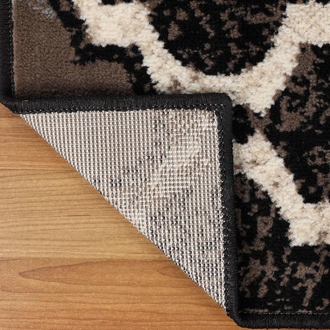 Superior Modern Indoor Area Rug, Non Slip Rug, 4'x6', A Chocolate | Geometric Design Floor Décor, Easy Care High Traffic Areas Living Dining Room, Bedroom, Office, Entryway, Viking Collection