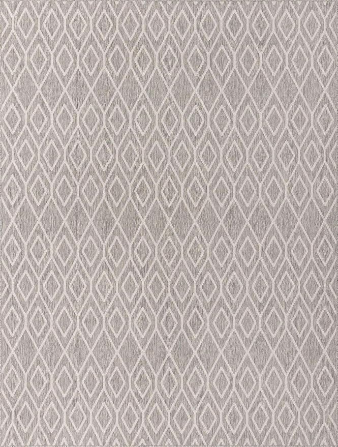 Jill Zarin Outdoor Collection Area Rug - Turks and Caicos (9' x 12' Rectangle Gray Cream/Cream)