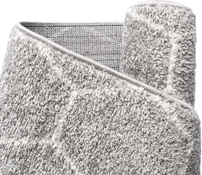 Unique Loom Trellis Frieze Collection Area Rug - Geometric (2' x 10' Runner, Light Gray/ Ivory)