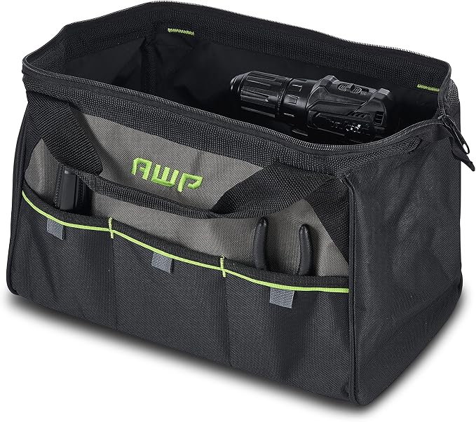 AWP Tool Bags, Premium Tool Bag, Black, Durable Tool Tote, for Professionals and Contractors