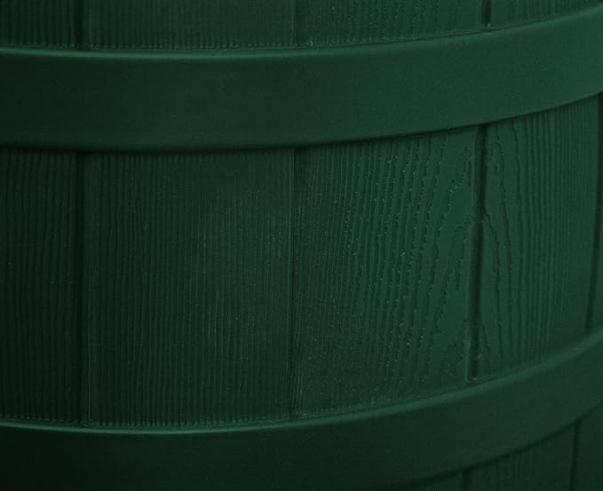 Good Ideas Rain Wizard Water Storage Collection Barrel with Brass Spigot, Safety Screen, and 50 Gallon Capacity, Green