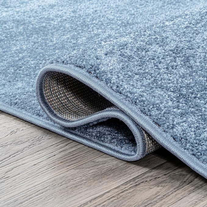 JONATHAN Y Haze Solid Low-Pile Classic Blue 5' Round Indoor Area Rug, Coastal,Bohemian,Minimalist,Classic, Easy-Cleaning for Living Room,Bedroom,Kitchen,Pet Friendly,Non-Shedding (SEU100F-5R)