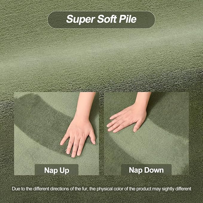 Vasofe 4x6 Soft Rugs for Living Room Bedroom, Sage Green Modern Dorm Rug | Washable Non-Slip Area Rug, Indoor Memory Foam Fluffy Carpet for Boys Girls Room Playroom Nursery Thick Office Mat Home Decor