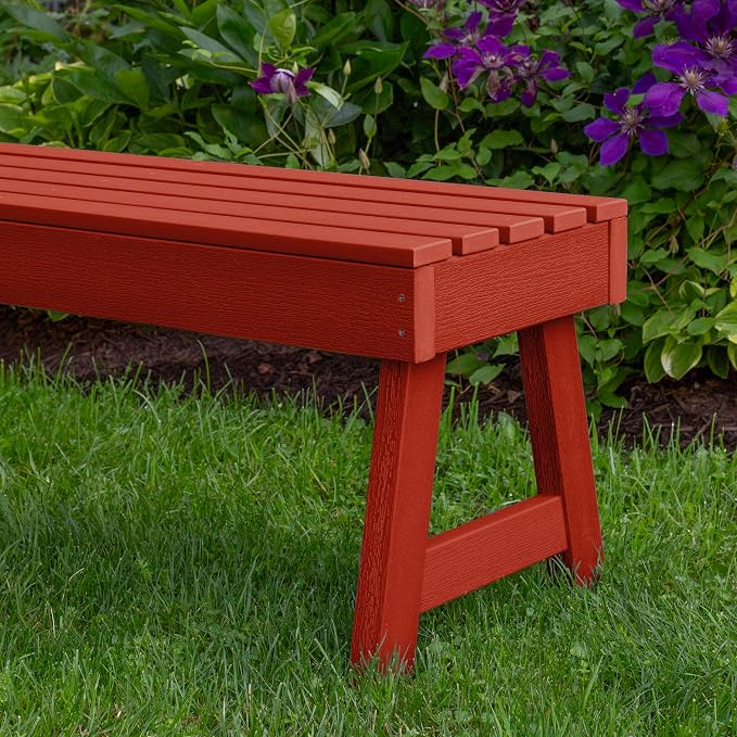 highwood Weatherly Backless Bench, 5 Feet, Rustic Red