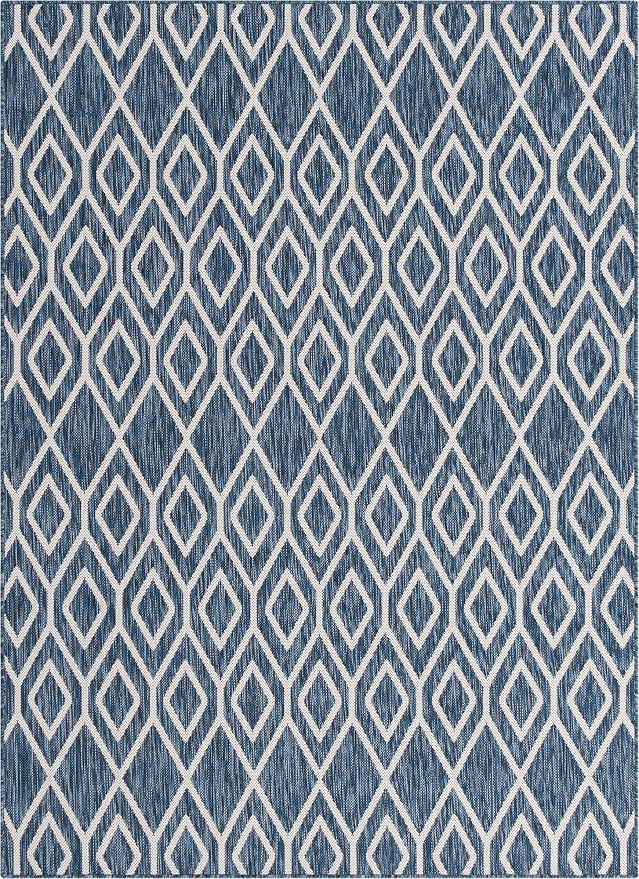 Jill Zarin Outdoor Collection Area Rug - Turks and Caicos (5' 3" x 8' Rectangle Blue/Ivory)