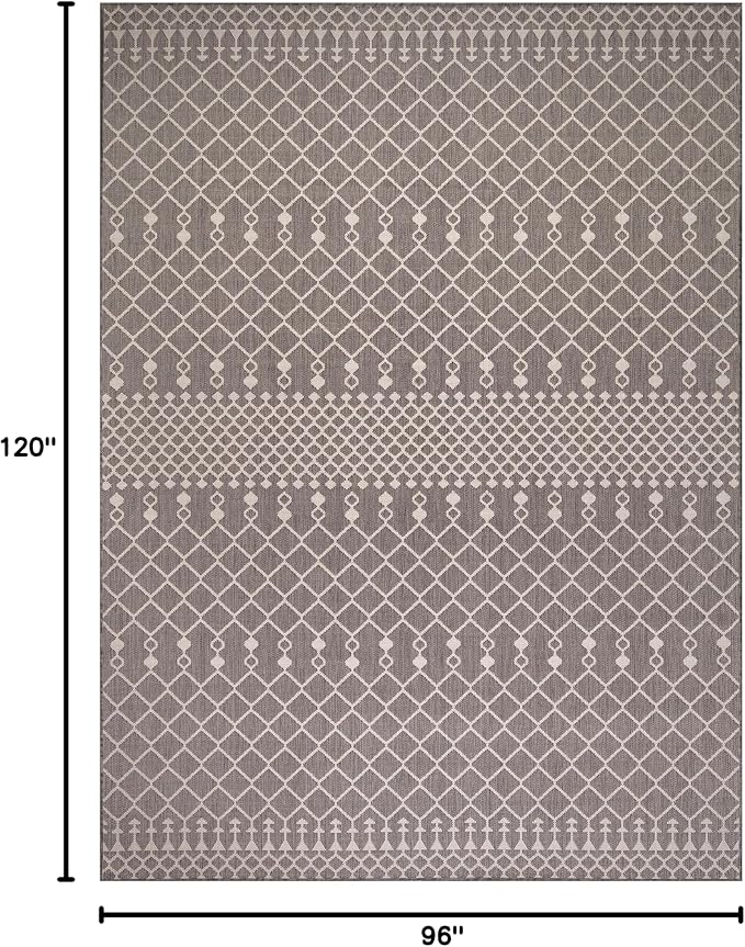 Nourison Home Positano Charcoal 8' x 10' Area Rug - Easy Clean, Non Shedding, Bed Room, Living Room, Dining Room, Kitchen (8' x 10')