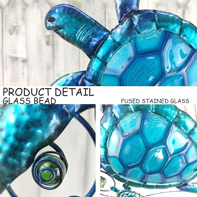 JOYBEE HOME&GARDEN Metal Sea Turtle Wall art Decor-Turtle Decor for Garden Pool Patio Balcony Kitchen or Bathroom-Works of art of common metal