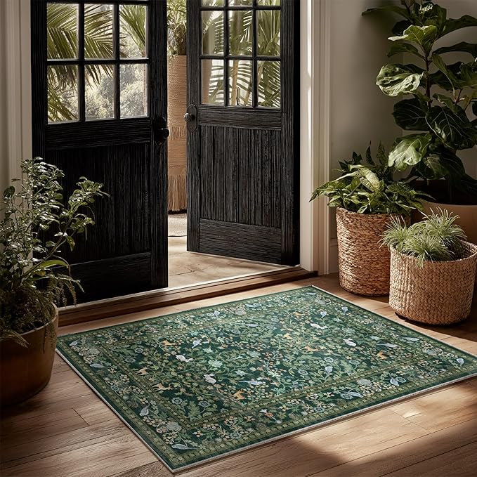 2x3 Washable Rugs for Entryway Indoor: Small Area Rug Door Mat Entrance Non-Slip Low Pile Soft Throw Rug for Kitchen Front Door Indoor Entrance Bedside Entry Kids Room