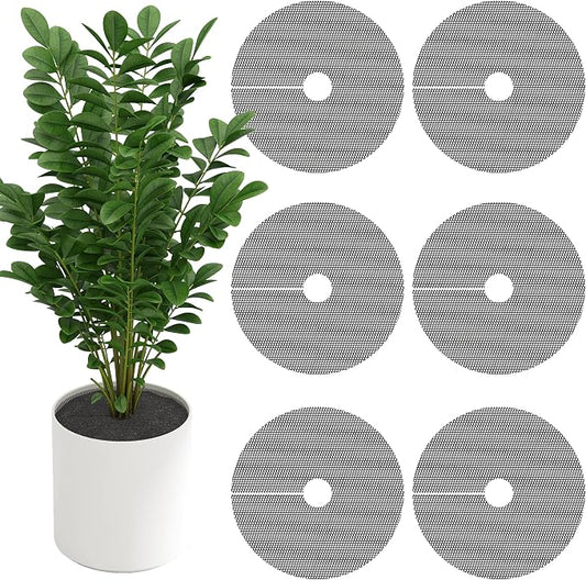 Adnee 6 Pcs 11.8 Inch Plant Pot Grids-Cuttable Plant Pot Soil Covers Protectors from Animals-Indoor Round Planter Pots Soil Guard for Outdoor Garden Plants Protection