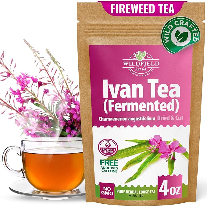 4 oz Siberian Fireweed Tea Herbal Ivan Tea Blooming Sally (Chamerion Angustifolium) Ivan Chai Bulk Loose Leaf Herb Epilobium Angustifolium - 113g (4 oz)