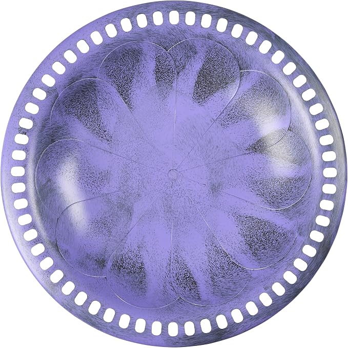 Backyard Expressions Outdoor Garden Bird Bath - Lilac Purple - Weather Resistant Polyresin - 27 Inch
