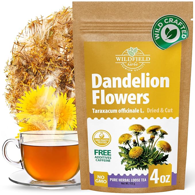 4 oz. Dried Dandelion Flowers Herbal Tea (Taraxacum Officinale L.) - 113g Flores De Diente De León Herb Tea