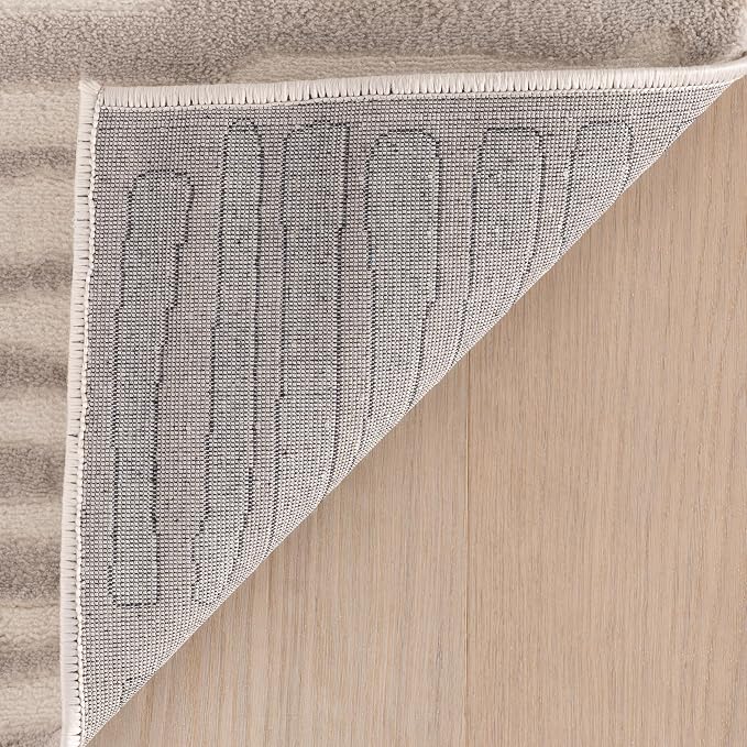 nuLOOM Kailani Cream/Grey Abstract Washable Area Rug, 3' x 5' | Nuloom Kailani Abstract 3' x 5' Machine Washable Accent Rug for Living Room Bedroom Dining Room Entryway, Cream/Grey