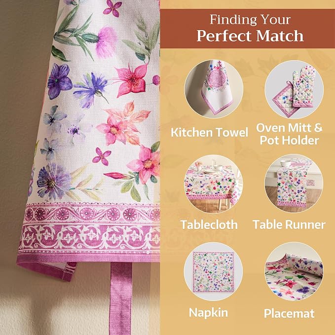 Maison d' Hermine Aprons for women with Pocket 100% Cotton (27.50"x31.50") | Adjustable Neck Strap & long ties Apron Men Chef Wedding Cooking Gardening Server Maid