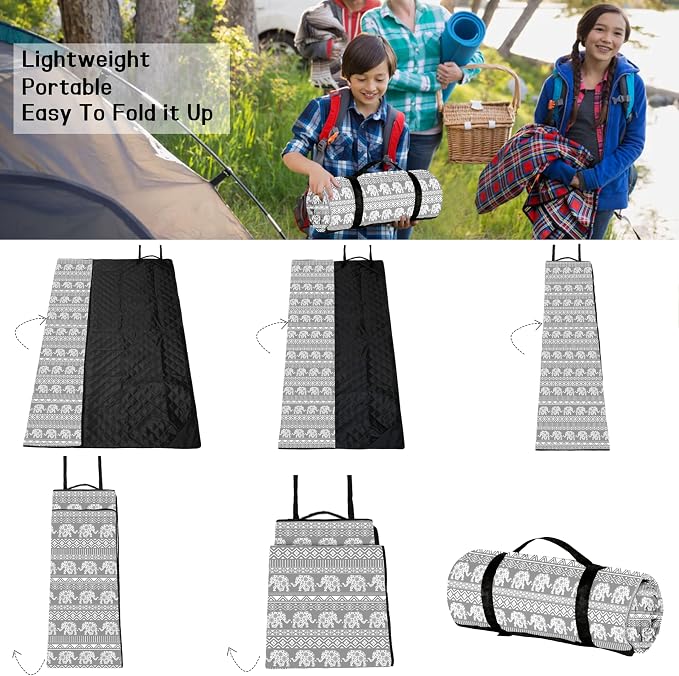 Picnic Blankets Beach Blanket 80" X 80" Extra Large Waterproof Camping Blankets Portable Outdoor Mat 3-Layer Blanket for Beach, Hiking, Park, Music Festival, Grass Lawn,Travel