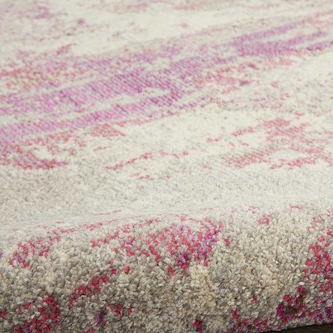 Nourison Home Celestial Ivory Pink 3'11" x 5'11" Area Rug - Easy Clean, Non Shedding, Bed Room, Living Room, Dining Room, Kitchen (4' x 6')