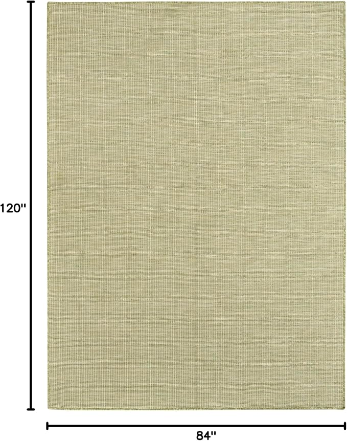 Nourison Home Positano Green 7' x 10' Area Rug - Easy Clean, Non Shedding, Bed Room, Living Room, Dining Room, Kitchen (7' x 10')