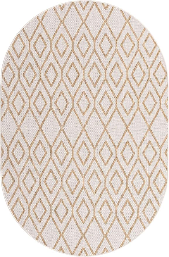 Jill Zarin Outdoor Collection Area Rug - Turks and Caicos (5' 3" x 8' Oval Beige/Brown)