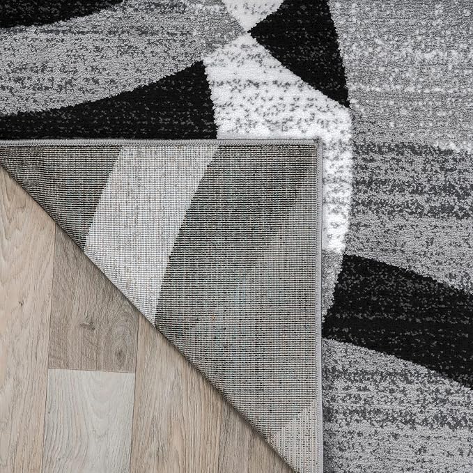 Rugshop Abstract Circles Contemporary High Traffic Area Rug Gray 10' x 14' | Rectangular, Size 10' x 14', Living Room, Bedroom, Dining Room, Home Office, Kitchen, Entryway, Hallway, Nursery, Kids Room