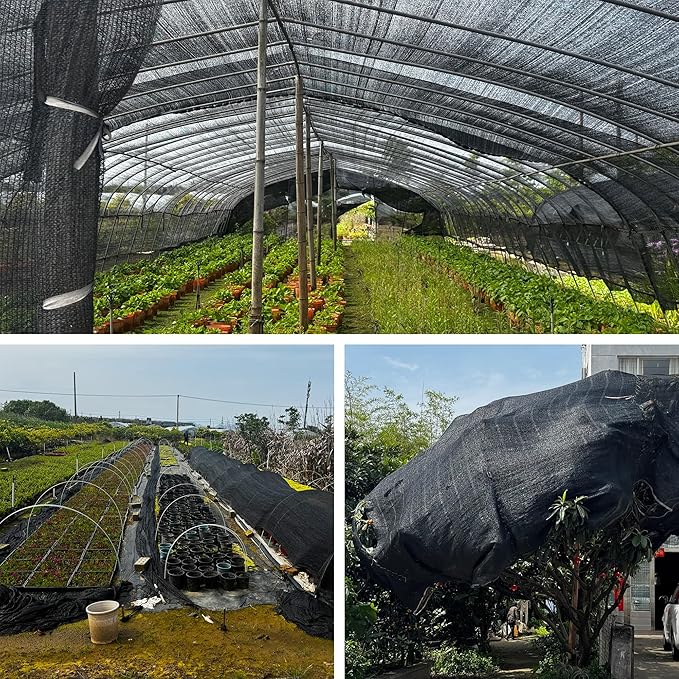 50% 20 X 30 FT Black Shade Cloth, Outdoor Woven Sun Shade with Grommets, Durable Breathable Netting Shading Antifreezing for Patio, Garden, DIY Home, Plants Cover, Greenhouse, Dog Kennel