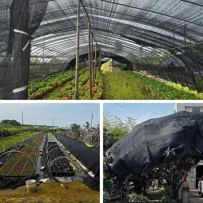 50% 30 X 30 FT Black Shade Cloth, Outdoor Woven Sun Shade with Grommets, Durable Breathable Netting Shading Antifreezing for Patio, Garden, DIY Home, Plants Cover, Greenhouse, Dog Kennel