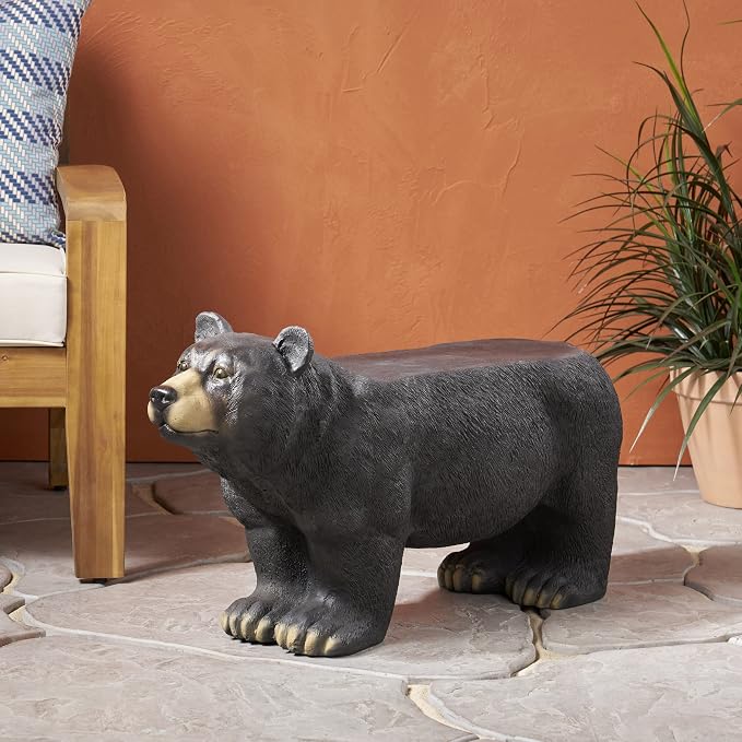 Christopher Knight Home Collinston Outdoor Bench, Matte Black + Black