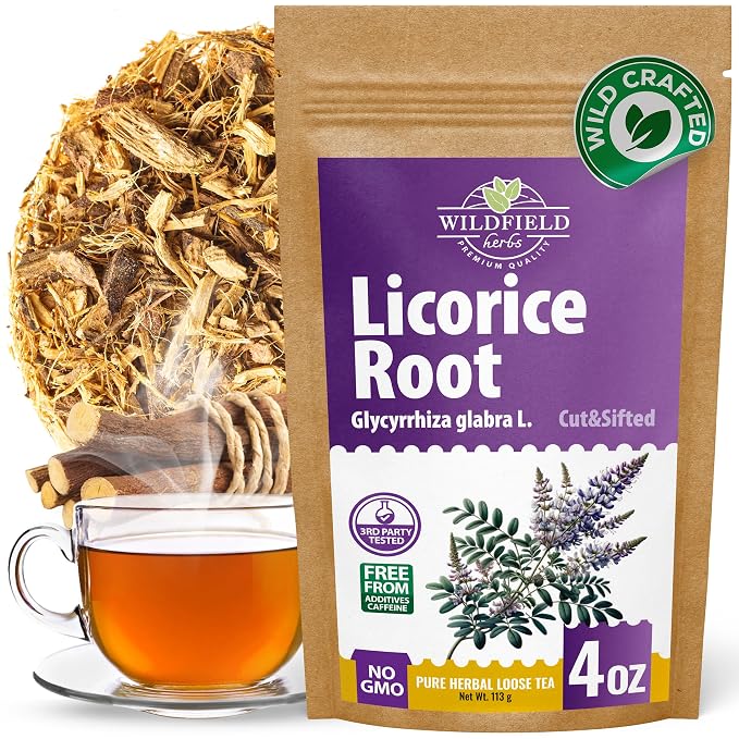 4 oz. Licorice Root Tea Liqorish Root Tea Herb (Glycyrrhiza Glabra) - 113g Bags Licorice Roots Raiz De Regaliz