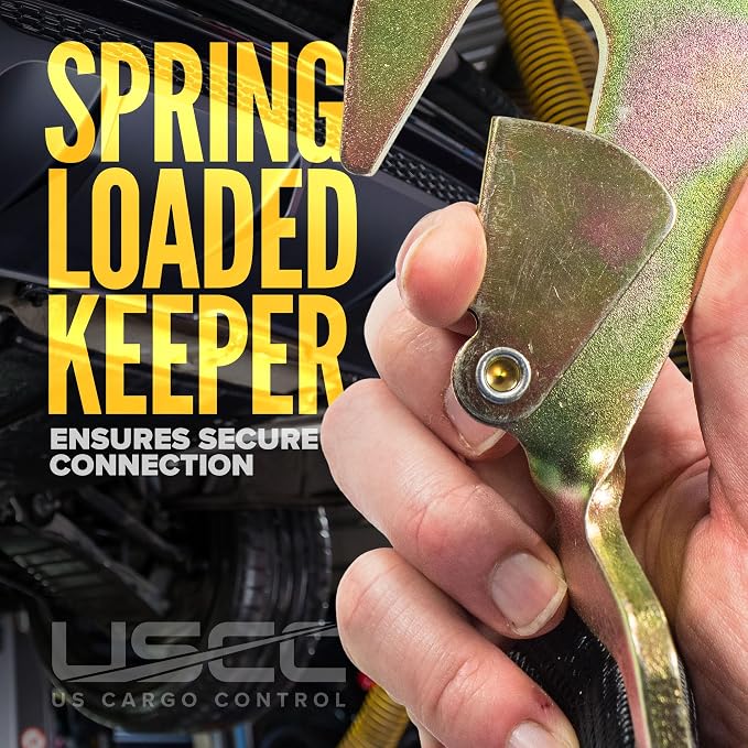 US Cargo Control Twisted Snap Hook Ratchet Straps 2 Inch x 8 Foot (15-Pack), 10,000 LBS Break Strength, Car Tie Down Straps for Trailers, Tie Down Cars, Motorcycles, Race Cars - Low-Profile Ratchet