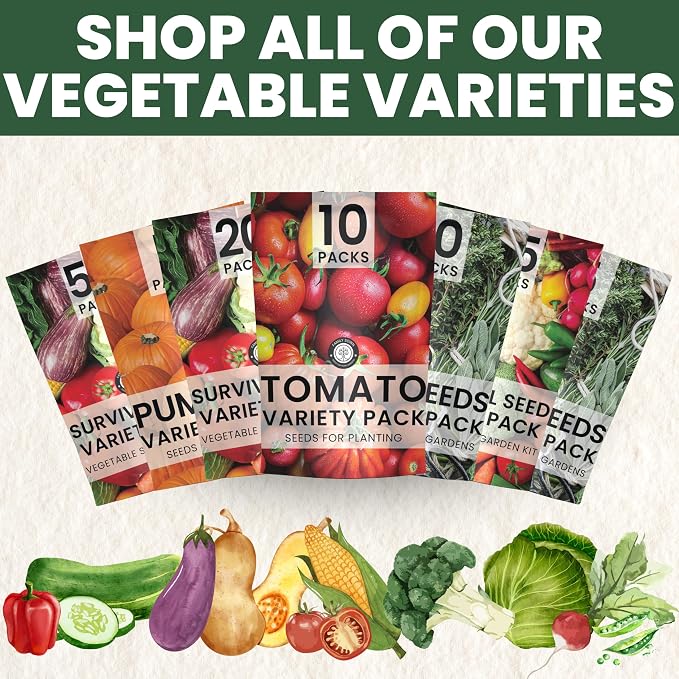 35 Vegetable Seed Packets | Survival Variety Pack | 2026 Season | Individually Packed Vegetables, Herbs and Fruits | Emergency Seed Vault for Doomsday Prepping | by Family Sown