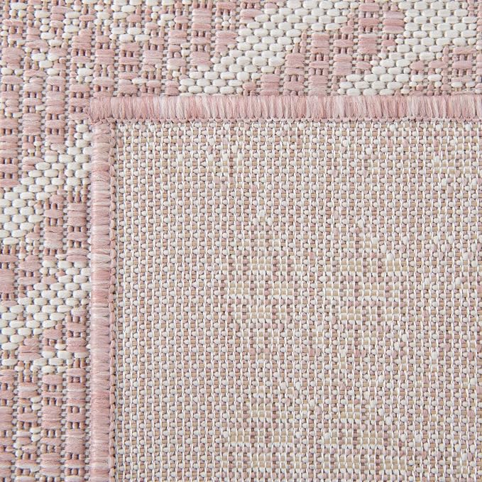 Unique Loom Outdoor Bohemian Collection Area Rug - Anthro (2' x 5' 1" Runner, Pink/ Ivory)