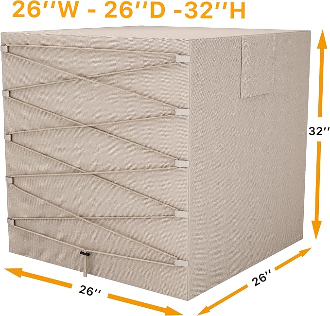 Air Conditioner Cover For Outside Units - Central AC Unit Covers - Dual Shoelace Drawstring For Snug Fit