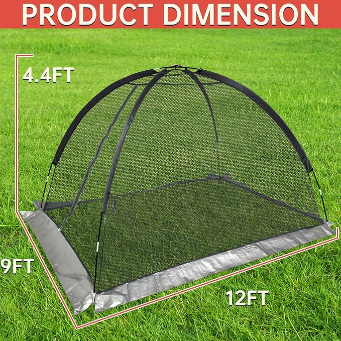 Pond Cover Dome: Protective Netting Tent for Outdoor Fish Koi Ponds Garden Leaves Vegetable Plant Care Use 9X12 FT