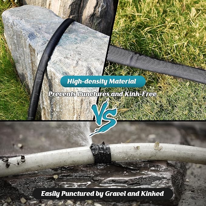 Itsonestep Garden Hose 100ft, 3/4GHT Non-Expanding Water Hose Lightweight, Flexible Garden Hose with 10 Function Nozzle, Kink-Free, Sturdy, High-Pressure, Abrasion Resistant Hoses for Yard, Garden