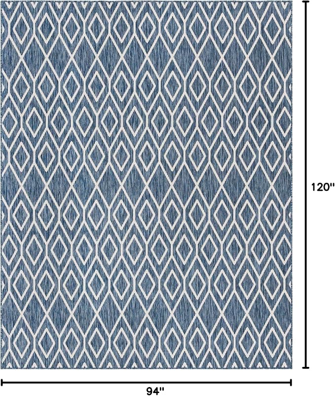 Jill Zarin Outdoor Collection Area Rug - Turks and Caicos (7' 10" x 10' Rectangle Blue/Ivory)