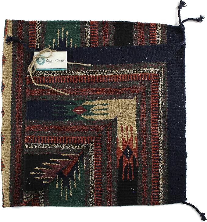 Boho Southwest Area Rug-Diamond Dust- 40"x20" Rust/Multi-Stripes | Made with Cotton, Traditional Craftsmanship, Rustic Charm for Warm Ambiance, Home Accent for Living Room Bedroom And Kitchen