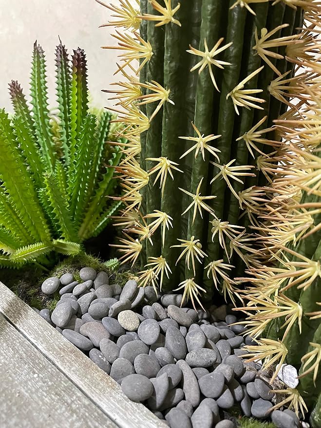 Black Rock, CJGQ 18lb River Rocks Pebbles for Plants Succulents, Decorative Outdoor Landscaping Garden Rocks, Natural Small Mexican Beach Pebbles Aquarium Rocks Gravel for Fish Tanks Vase Yard Decor