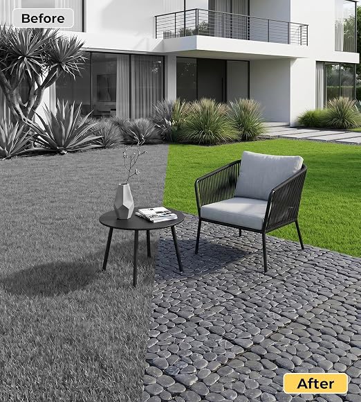4 Pcs 11.8" Interlocking Stepping Stones Outdoor for Garden | Durable, Easy to Install, Heavy, Gentle on The Feet, Great Drainage, Decorate Garden, for Lawn, Pathway, Walkway