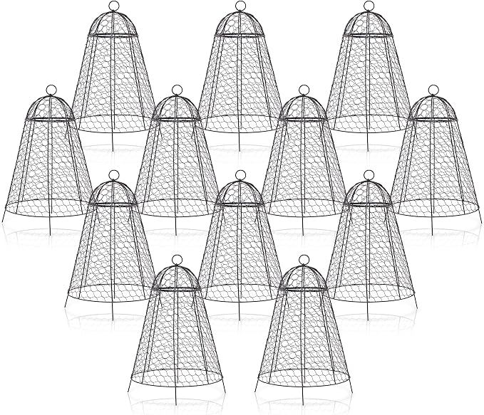 boldworks Garden Cloches for Plants Chicken Wire Cages to Protect from Animals Outdoor Extra Large Rustproof Thicker and Finer Mesh 12" x 20" Pack of 12