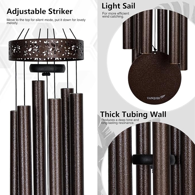 Large Wind Chimes for Outside Deep Tone - 48'' Wind Chimes Outdoor Clearance, Deep Tone Windchimes Outdoors, Memorial Gift, Sympathy Gift, Garden Patio Yard, Home Décor